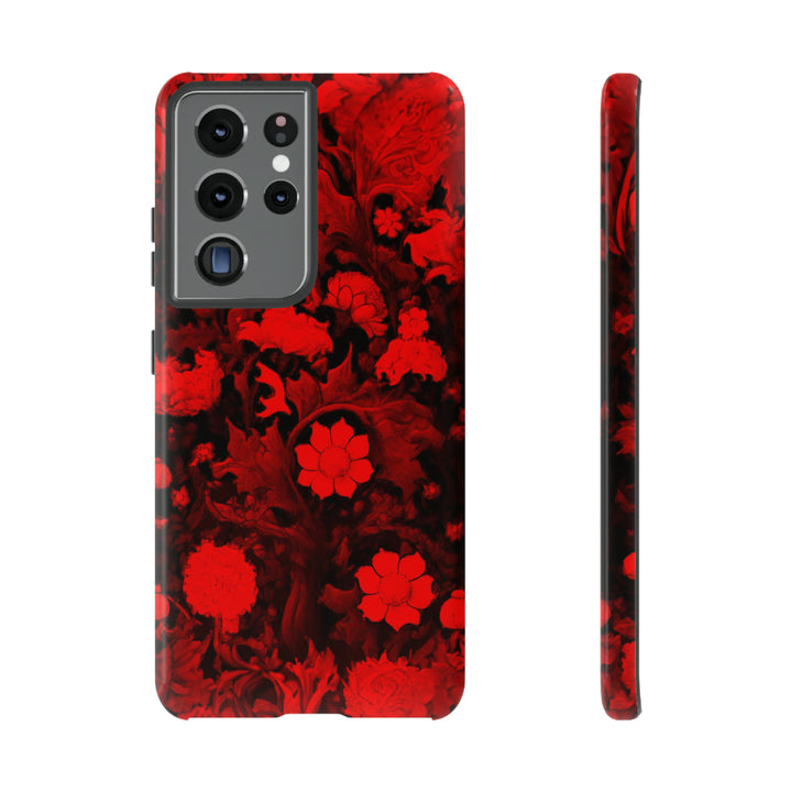 Cute Samsung Phone Case | Aesthetic Samsung Phone Case | Galaxy S23, S22, S21, S20 | Red Flowers, Protective Phone Case - Studio40ParkLane