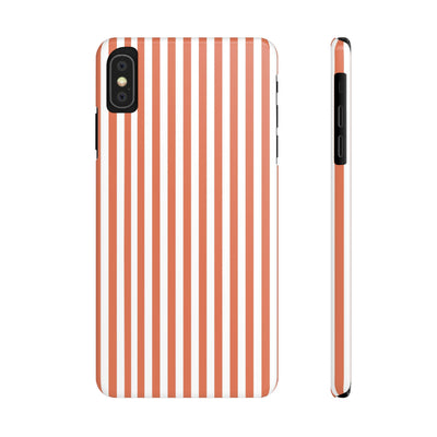 Slim Red Winter Peach Striped Cute Phone Case for Iphone 16 - | iPhone 15 Pro Max Case | iPhone 14 Case 13 12 11 10 9 8 7 X XS Gift for Her