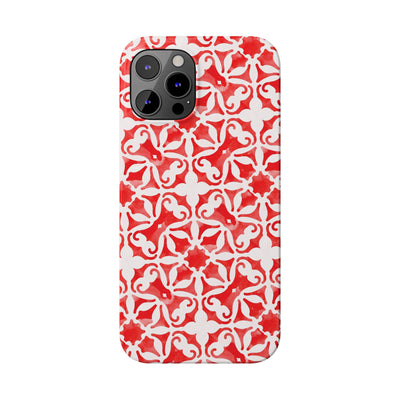 Slim Red Mosaic Gift for Her Cute Phone Cases for Iphone 16 Case | iPhone 15 Case | iPhone 15 Pro Max Case, Iphone 14, Iphone 14 Pro Max, Iphone 13, 12, 11, 10, 8,7