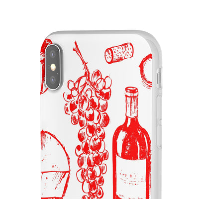 Cute Flexi Phone Cases, French Food Wine Red, Compatible with Samsung Galaxy S23, Samsung S22, Samsung S21, Samsung S20, Galaxy S20 Ultra