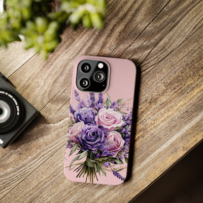 Slim Lavender Bouquet Flowers Cute Phone Cases for Iphone 16 Pro Max | iPhone 15 Case | iPhone 15 Pro Max Case, Iphone 14, Iphone 14 Pro Max, Iphone 13 12 11 8 7