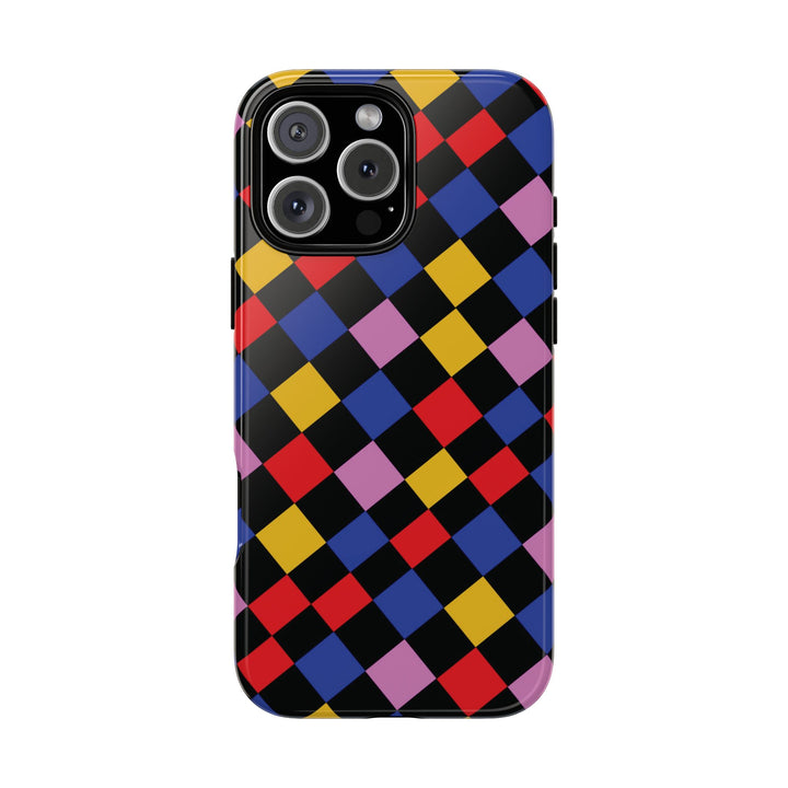 Aesthetic Tough Colorful Checkerboard Phone Case Premium - For iPhone 17 Pro Max iPhone 16 Pro iPhone 15 Iphone 14 Plus 13 Pro 12 11 10 XR - Studio40ParkLane