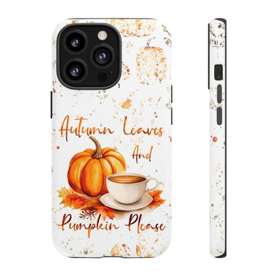 Impact Resistant, Fall Leaves Pumpkin Pie, Cute Phone Cases for Samsung S24, S23, S22, S21, IPhone 15 pro Iphone 14 pro Iphone 13 IPhone 12 Iphone 11