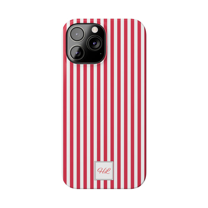 Slim Custom Personalized Winterberry Red Striped Phone Case for Iphone 17 - | iPhone 16 Pro Max Case | iPhone 15 Case Iphone 14 13 12 11 10 9 8 - Studio40ParkLane