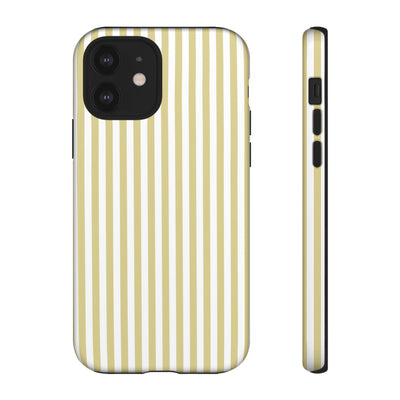 Tough Premium Soft Yellow Stripes Phone Case Gift for Her - For Apple iPhone 16 Pro Max 16e iPhone 15 Pro iPhone Iphone 14 Plus 13 Pro 12 SE XR - Studio40ParkLane