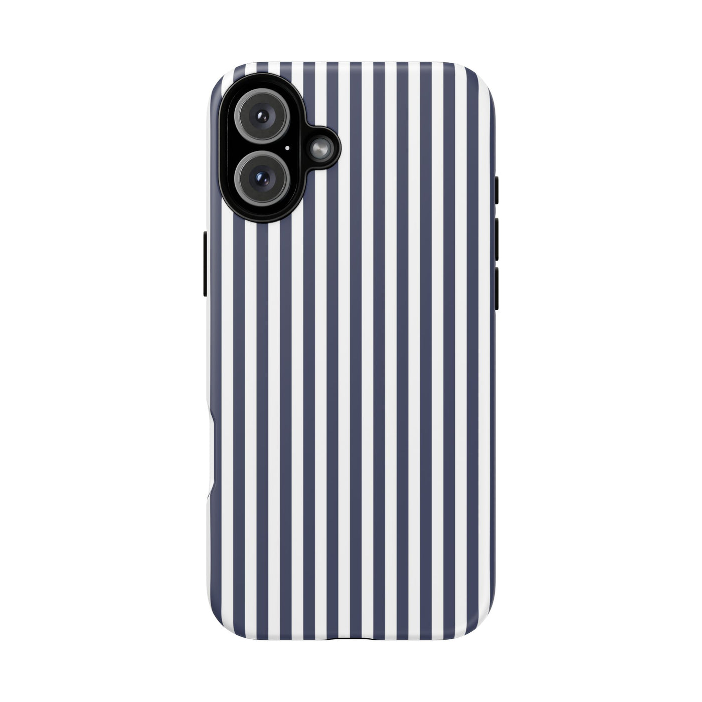 Tough Premium Navy Blue Stripes Phone Case Gift for Her - For Apple iPhone 16 Pro Max 16e iPhone 15 Pro iPhone Iphone 14 Plus 13 Pro 12 SE XR - Studio40ParkLane