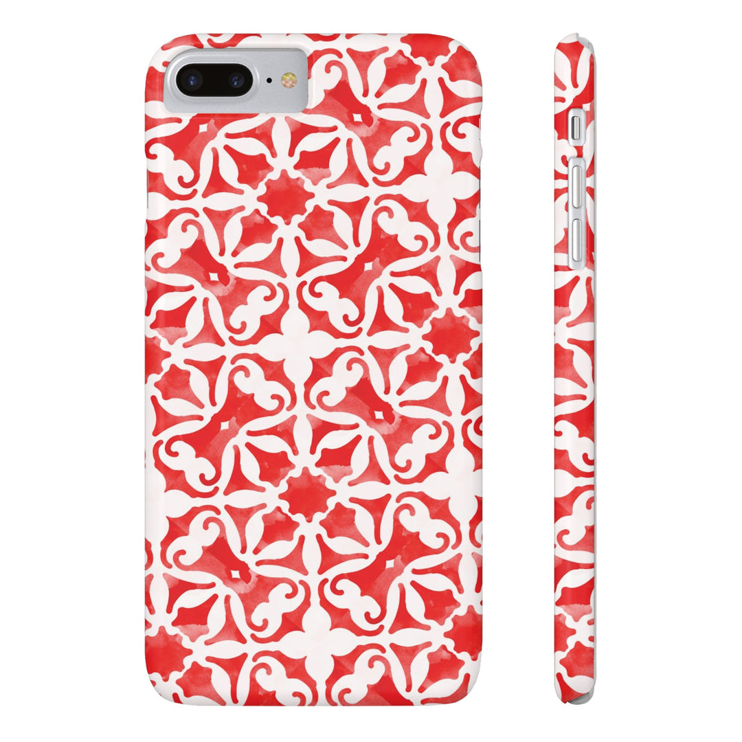 Slim Red Mosaic Gift for Her Cute Phone Cases for Iphone 16 Case | iPhone 15 Case | iPhone 15 Pro Max Case, Iphone 14, Iphone 14 Pro Max, Iphone 13, 12, 11, 10, 8,7 - Studio40ParkLane