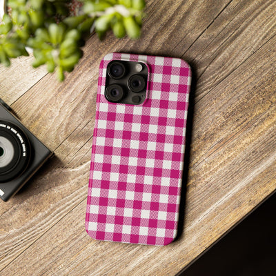 Slim Pink Gingham Gift for Her Cute Phone Cases for Iphone 16 Pro Max | iPhone 15 Case | iPhone 15 Pro Max Case, Iphone 14, 13, 12, 11, 10, 8, 7