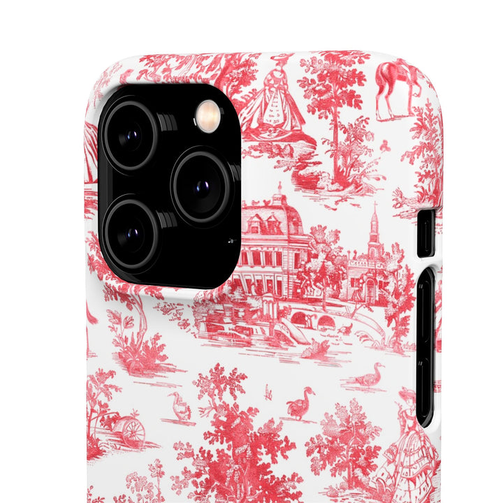 Snap French Toile Personalized Initial Custom Gift for Her Cute Phone Cases for Samsung S24, S23, S22, S21, S20, Plus and Ultra and Iphone, 16, 15, 14, 13, 12, 11. 10 - Studio40ParkLane