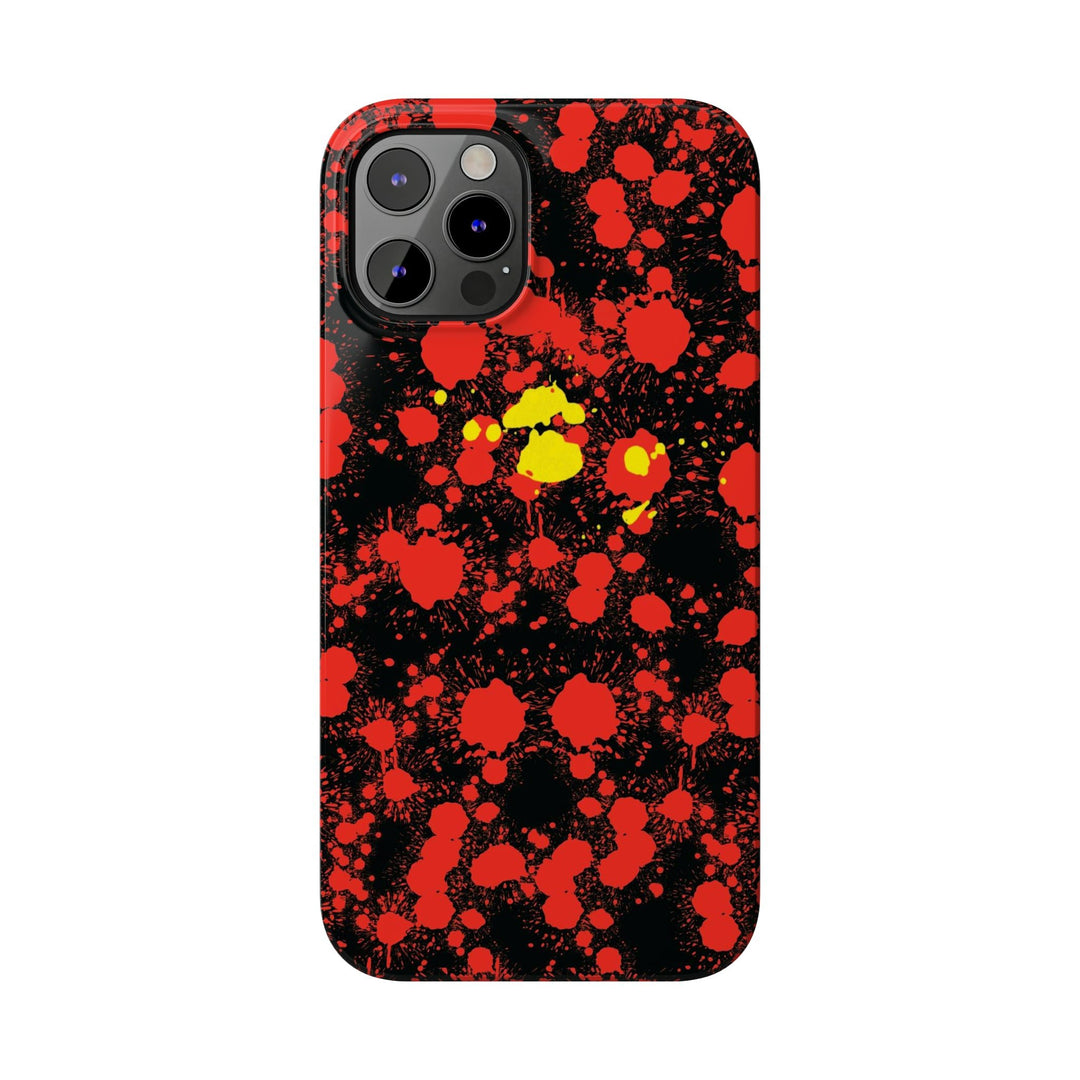Slim Cute Phone Cases for Iphone - | iPhone 15 Case | iPhone 15 Pro Max Case, Iphone 14 Case, Iphone 14 Pro Max, Iphone 13, Red Yellow Paint Splash - Studio40ParkLane