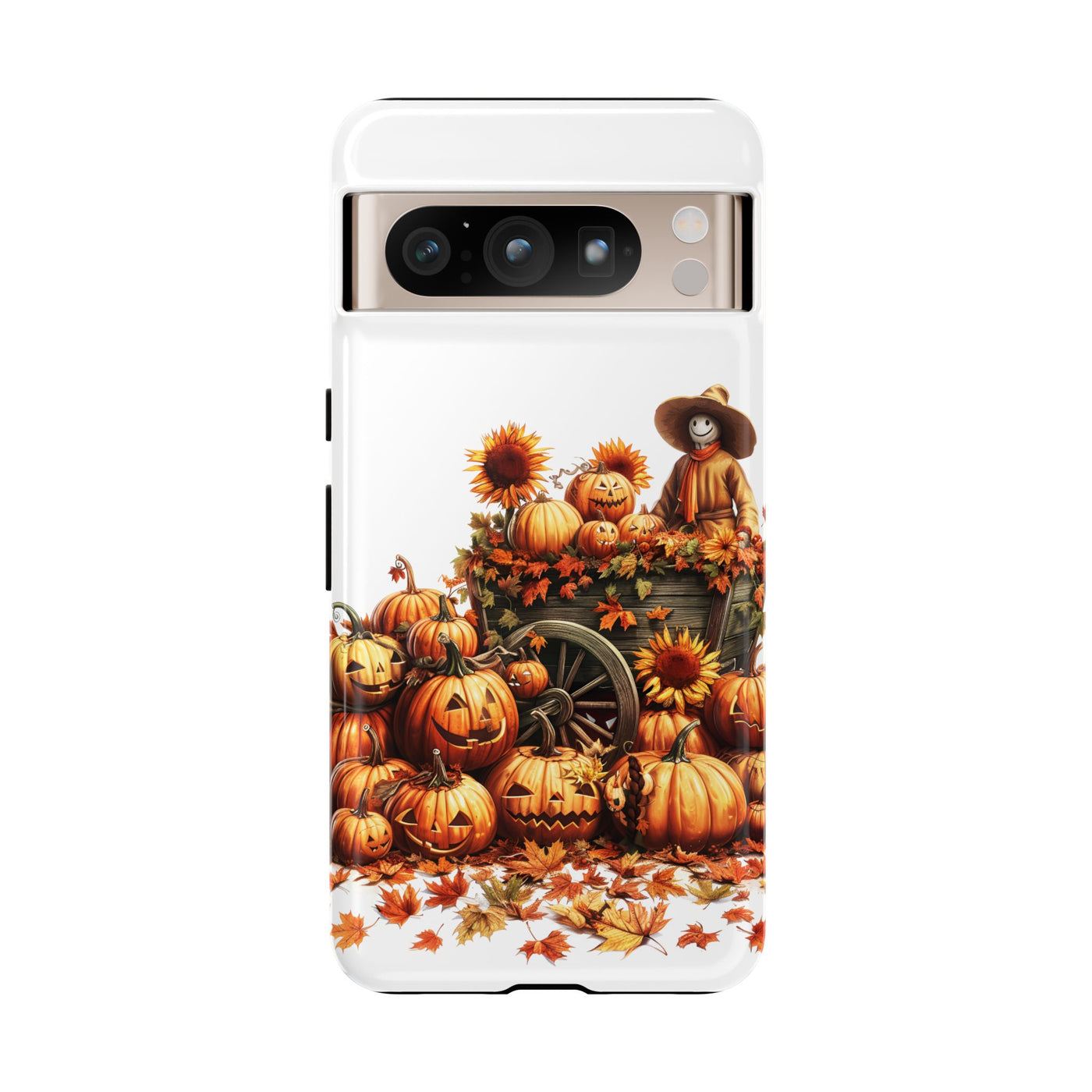 Impact Resistant, Fall Leaves Scarecrow, Cute Phone Cases for Samsung S24, S23, S22, S21, IPhone 15 pro Iphone 14 pro Iphone 13 IPhone 12 Iphone 11