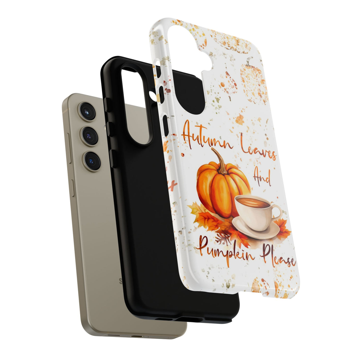 Impact Resistant, Fall Leaves Pumpkin Pie, Cute Phone Cases for Samsung S24, S23, S22, S21, IPhone 15 pro Iphone 14 pro Iphone 13 IPhone 12 Iphone 11