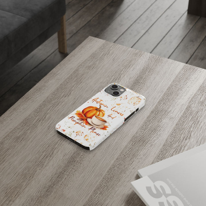Slim Fall Leaves and Pumpkins Slim Cute Phone Cases for Iphone | iPhone 15 Case | iPhone 15 Pro Max Case, Iphone 14, Iphone 14 Pro Max, Iphone 13 - Studio40ParkLane