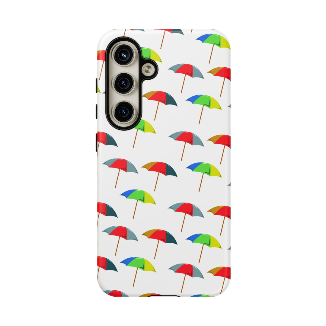 Cute Samsung Phone Case | Aesthetic Samsung Phone Case | Galaxy S23, S22, S21, S20 | Colorful Beach Parasols, Protective Phone Case - Studio40ParkLane
