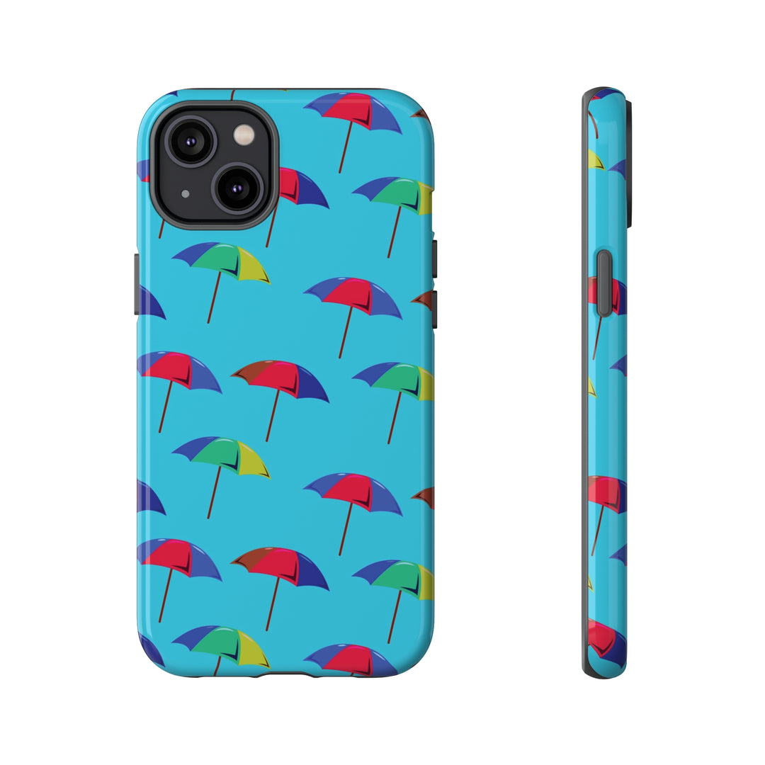 Cute IPhone Case | Colorful Beach Parasols Blue, iPhone 15 Case | iPhone 15 Pro Case, Iphone 14 Case, Iphone 14 Pro Max Case, Protective Iphone Case - Studio40ParkLane