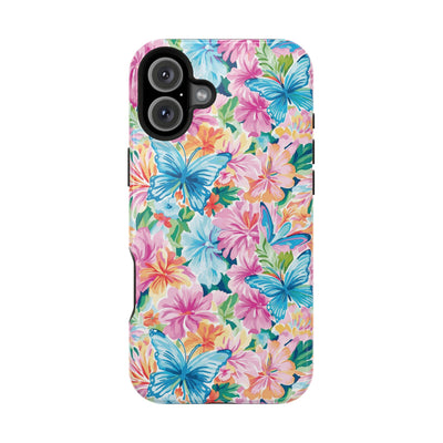 Butterflies Flowers Magsafe Cute Phone Case for Iphone Gift for Her, iPhone 16 Case iPhone 15 Pro Max Case, Iphone 14, Iphone 14 Pro Max, 13, 12
