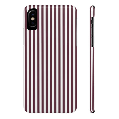 Slim Burgundy Wine Striped Cute Phone Case for Iphone 16 - | iPhone 15 Pro Max Case | iPhone 14 Case Iphone 13 12 11 10 9 8 7 Gift for Her - Studio40ParkLane
