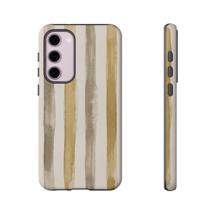Tough Cute Brown Beige Stripes Phone Case, for IPhone 17 Pro Max | Iphone 17 Air, Iphone 16, IPhone 15, 14 13 12, Samsung Galaxy S26, S25, S24, S23 - Studio40ParkLane