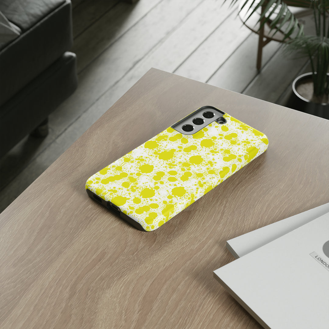 Cool Phone Case | Aesthetic Phone Case | Paint Splash Yellow | For Samsung Galaxy S23, S22, S21, S20 | Luxury Double Layer | Cute - Studio40ParkLane