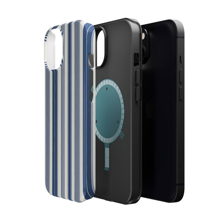 MagSafe Cute Phone Case, Coastal Striped Phone Case for iPhone 17 16 15 14 13 12 Pro Max, Samsung S26 S25 S24 Ultra case - Studio40ParkLane