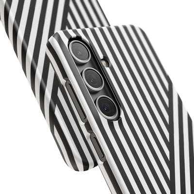 Aesthetic Black White Stripes Cute Phone Case Sleek Snap - For iPhone 17 Pro Max iPhone 16 Pro iPhone 15 Iphone 14 Plus 13 Pro 12 11 10 Gift - Studio40ParkLane