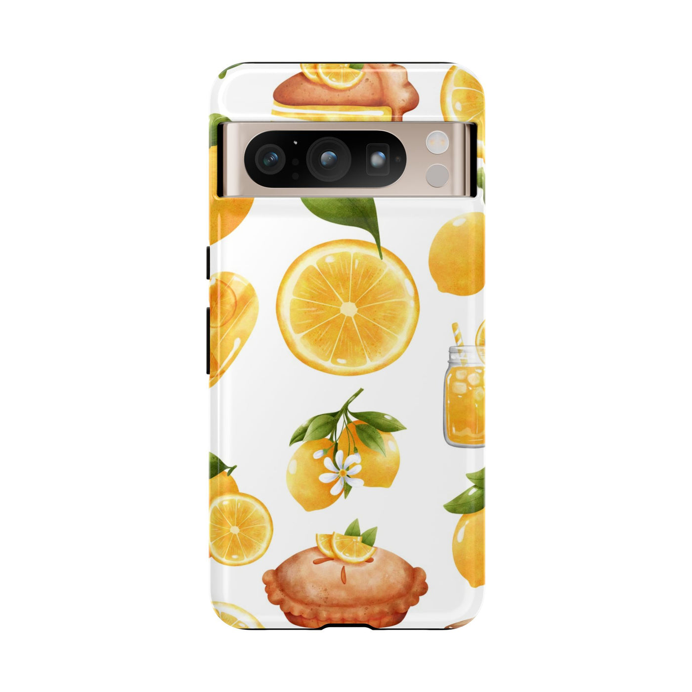 Impact Resistant, Lemon Fruit Pie, Cute Phone Cases for Samsung S24, S23, S22, S21, IPhone 15 pro Iphone 14 pro Iphone 13 IPhone 12 Iphone 11