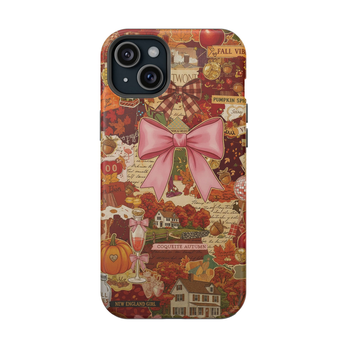 New England Fall Coquette Collage Tough Magsafe Cute Phone Cases for Iphone | iPhone 15 Pro Max Case, Iphone 14, Iphone 14 13 12 11 10 9 8 7 - Studio40ParkLane