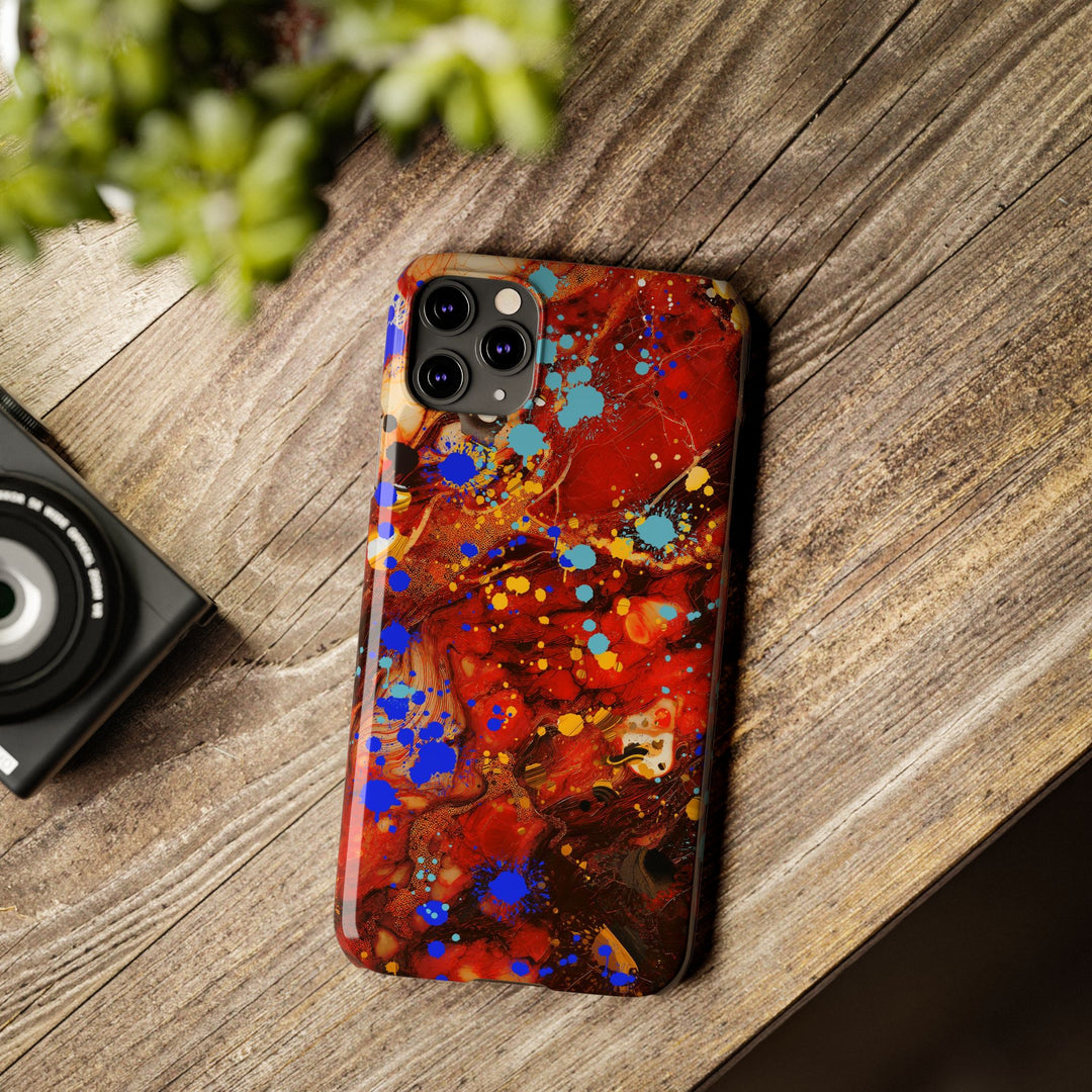 Slim Cute Phone Cases for Iphone - | iPhone 15 Case | iPhone 15 Pro Max Case, Iphone 14 Case, Iphone 14 Pro Max, Iphone 13, Fall Marble Paint Splash - Studio40ParkLane