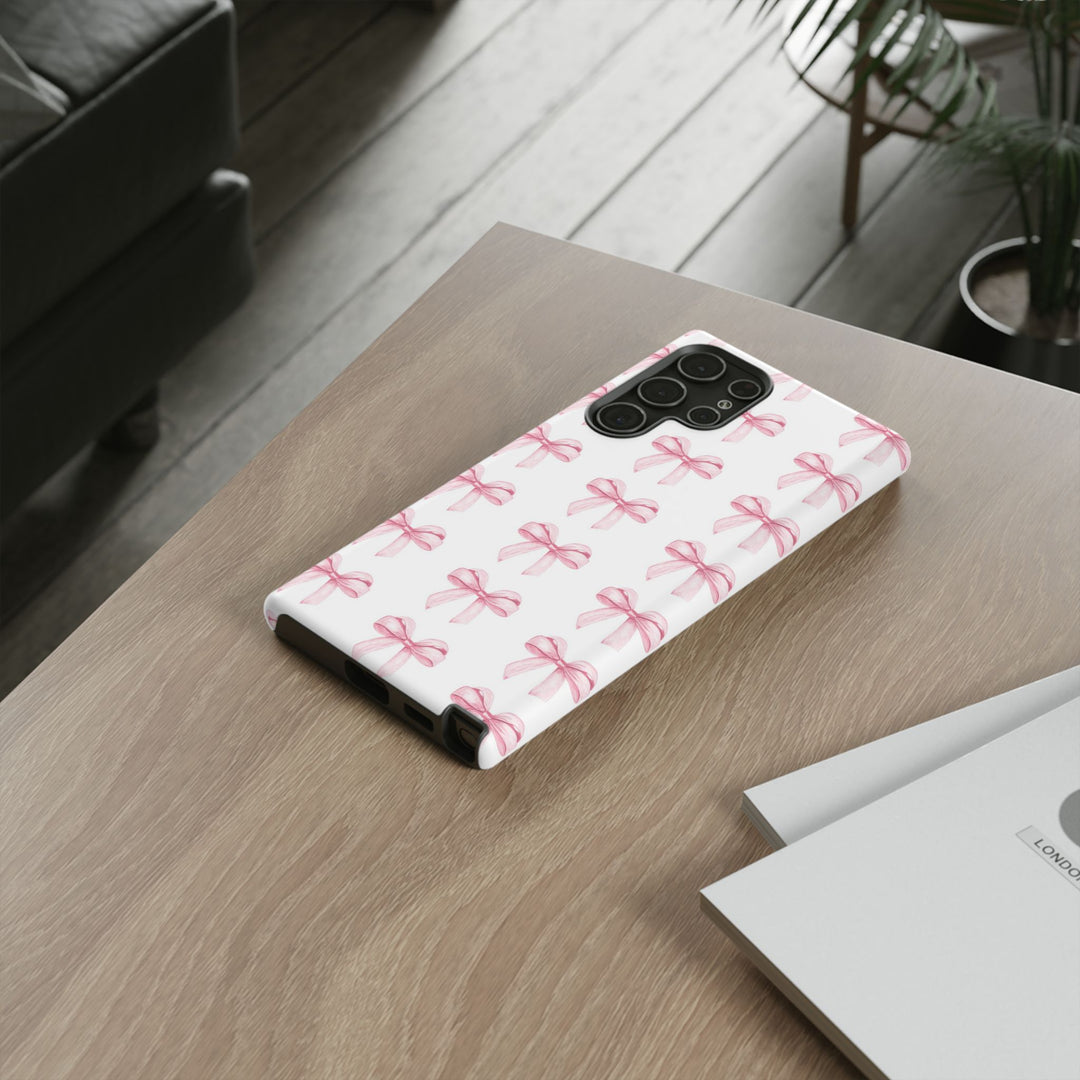 Pink Bows Cute Phone Case, for IPhone 16 Pro Max | Iphone 15, Iphone 14, IPhone 13 Case, 11 8 7, Samsung Galaxy S24, S23, S22, S21, 2 Layer Protection - Studio40ParkLane