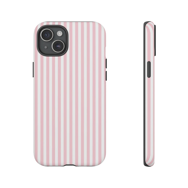 Tough Premium Sweet Pink Stripes Phone Case Gift for Her - For Apple iPhone 16 Pro Max 16e iPhone 15 Pro iPhone Iphone 14 Plus 13 Pro 12 SE XR - Studio40ParkLane