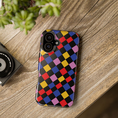 Aesthetic Colorful Checkerboard Tough Magsafe Phone Case - For iPhone 17 Pro Max iPhone 16 Pro iPhone 15 Iphone 14 Plus 13 Pro 12 11 Gift - Studio40ParkLane