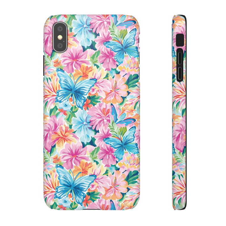 Sleek Snap Butterflies Flowers Cute Phone Case for iPhone 16 15 14 13 12 11 X Xs Max Xr Pro Plus Samsung Galaxy S24 S23 S22 S21 S20 Ultra