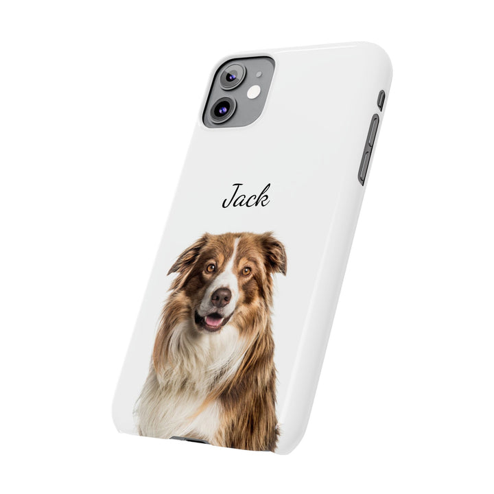 Slim Custom Personalized Pet Phone Cases Dog Phone Cases Cat Phone Cases for Iphone 16, 15, 14, 13, 12, 11, 8, 7 Custom Name Personalized Phone Case - Studio40ParkLane