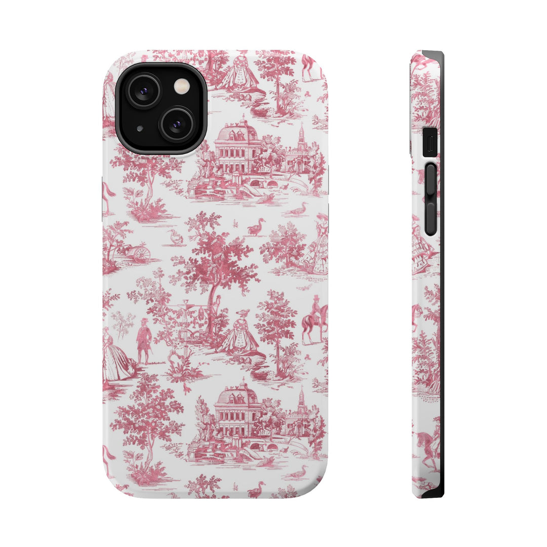 French Pink Toile Magsafe Cute Phone Case for Iphone Gift for Her, iPhone 16 Case | iPhone 15 Pro Max Case, Iphone 14, Iphone 14 Pro Max, Iphone 13, Iphone 12 - Studio40ParkLane