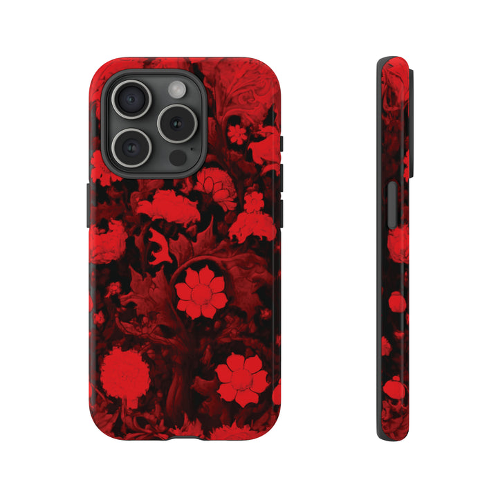 Cool Phone Case | Red Flowers, For iPhone 15 Case | iPhone 15 Pro Case, Iphone 14 Case, Iphone 14 Pro Max Case, Protective Iphone Case - Studio40ParkLane
