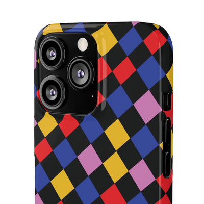 Colorful Checkerboard Cute Phone Case - Sleek Snap - for iPhone 16 15 14 13 12 11 Max Pro Plus Samsung Galaxy S24 S23 S22 S21 S20 Plus Ultra - Studio40ParkLane