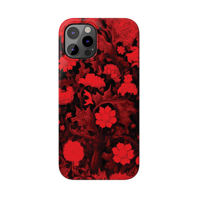 Slim Cute iPhone Cases - | iPhone 15 Case | iPhone 15 Pro Max Case, Iphone 14 Case, Iphone 14 Pro Max, Iphone 13, Red Flowers