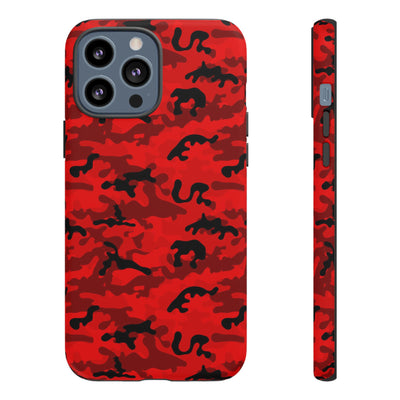 Impact Resistant, Red Camo Camouflage, Cute Phone Cases for Samsung S24, S23, S22, S21, IPhone 15 pro Iphone 14 pro Iphone 13 IPhone 12 Iphone 11