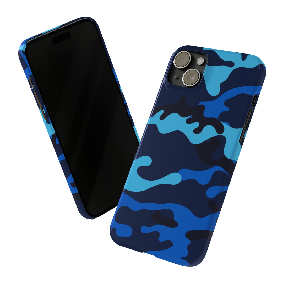 Slim Cute Phone Cases for Iphone - | iPhone 15 Case | iPhone 15 Pro Max Case, Iphone 14 Case, Iphone 14 Pro Max, Iphone 13, Blue Camouflage - Studio40ParkLane