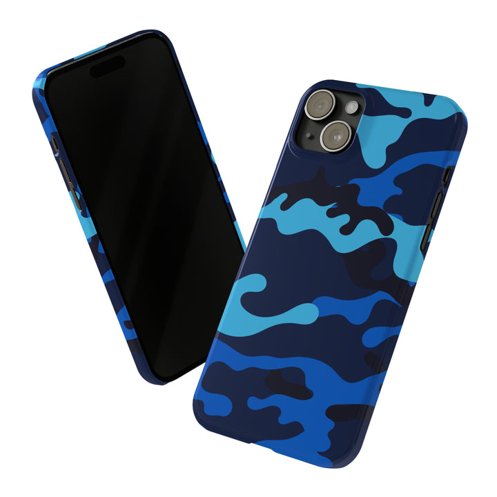 Slim Cute Phone Cases for Iphone - | iPhone 15 Case | iPhone 15 Pro Max Case, Iphone 14 Case, Iphone 14 Pro Max, Iphone 13, Blue Camouflage - Studio40ParkLane