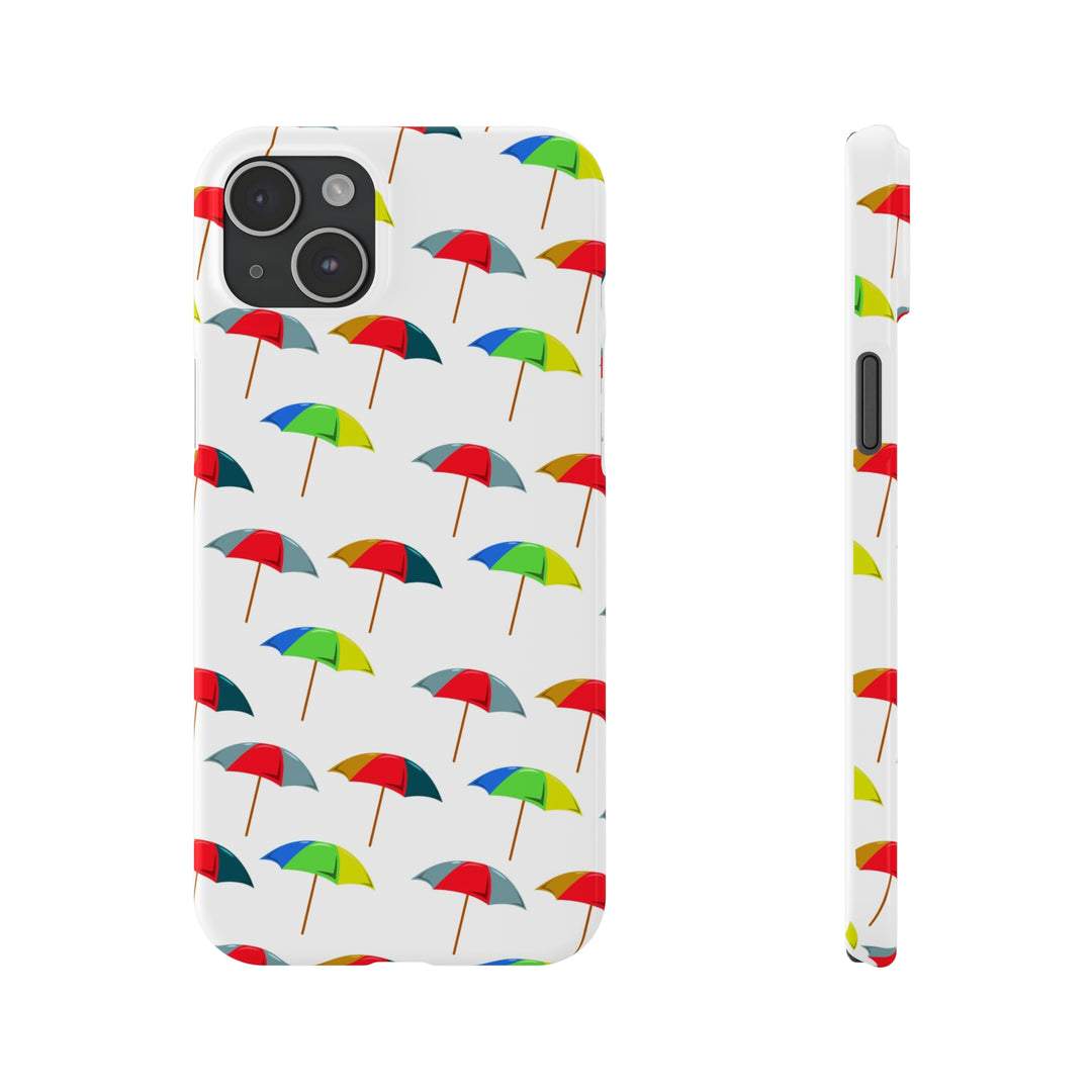 Slim Cute Phone Cases for Iphone - | iPhone 15 Case | iPhone 15 Pro Max Case, Iphone 14 Case, Iphone 14 Pro Max, Iphone 13, Colorful Beach Parasol - Studio40ParkLane