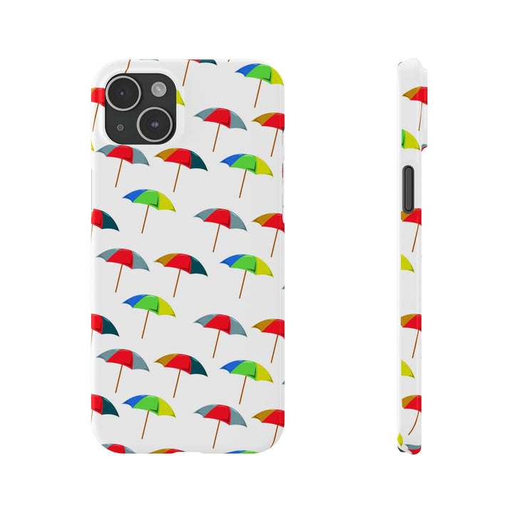 Slim Cute Phone Cases for Iphone - | iPhone 15 Case | iPhone 15 Pro Max Case, Iphone 14 Case, Iphone 14 Pro Max, Iphone 13, Colorful Beach Parasol - Studio40ParkLane