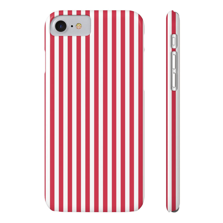 Slim Red Winterberry Striped Cute Phone Case for Iphone 16 - | iPhone 15 Pro Max Case | iPhone 14 Case 13 12 11 10 9 8 7 X XS Gift for Her