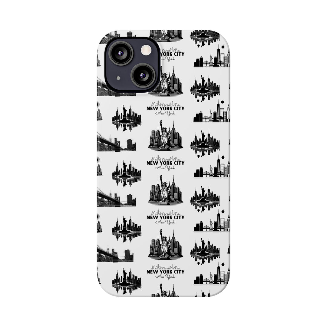 Slim New York Skyline Collage Coquette Gift for Her Cute Phone Cases for Iphone 16 Pro Max | iPhone 15 Case | iPhone 15 Pro Max Case, Iphone 14, Iphone 14 Pro Max, Iphone 13 12 11 8 7 - Studio40ParkLane