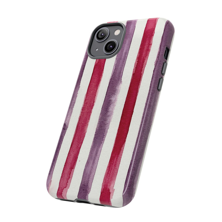 Tough Cute Wine Red Purple Stripes Phone Case, for IPhone 17 Pro Max | Iphone 17 Air, Iphone 16, IPhone 15, 14 13 12, Samsung Galaxy S26, S25, S24, S23 - Studio40ParkLane