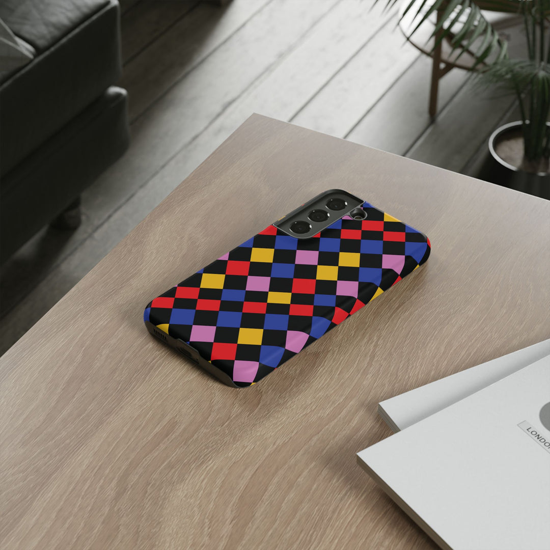 Aesthetic Tough Colorful Checkerboard Phone Case Premium - For iPhone 17 Pro Max iPhone 16 Pro iPhone 15 Iphone 14 Plus 13 Pro 12 11 10 XR - Studio40ParkLane