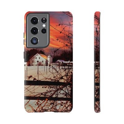 Impact Resistant, Winter Sunset Cute Phone Cases for Samsung S24, S23, S22, S21, IPhone 15 pro Iphone 14 pro Iphone 13 IPhone 12 Iphone 11