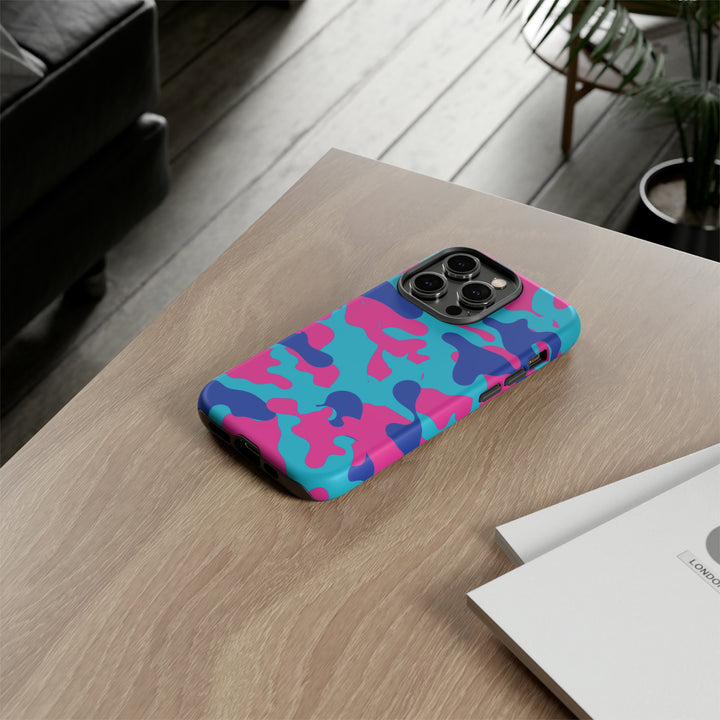Cute IPhone Case | Blue Pink Camouflage, iPhone 15 Case | iPhone 15 Pro Case, Iphone 14 Case, Iphone 14 Pro Max Case, Protective Iphone Case - Studio40ParkLane