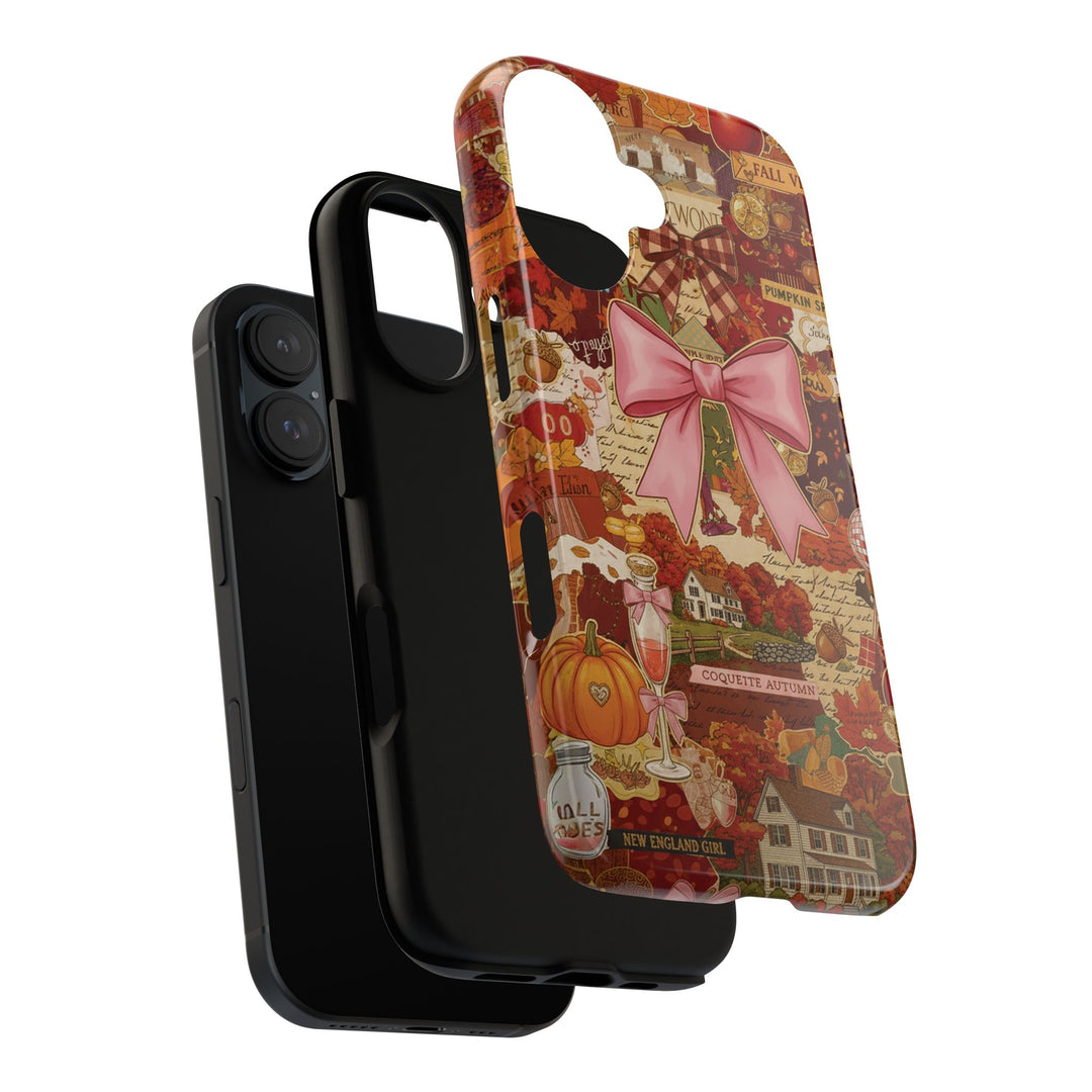 New England Fall Coquette Collage Tough Premium Phone Case - For iPhone 16 Pro Max iPhone 15 Pro iPhone Iphone 14 Plus 13 Pro 12 11 10 XR XS