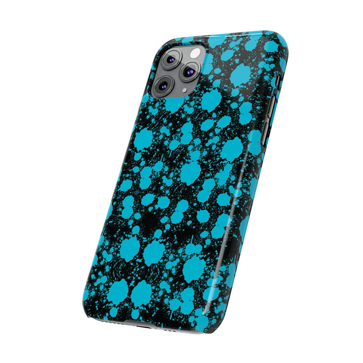 Slim Cute Phone Cases for Iphone - | iPhone 15 Case | iPhone 15 Pro Max Case, Iphone 14 Case, Iphone 14 Pro Max, Iphone 13, Blue Paint Blots Splash - Studio40ParkLane
